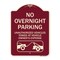 Signmission No Overnight Parking Unauthorized Vehicles Towed Heavy-Gauge Alum Sign, 24" x 18", BU-1824-23829 A-DES-BU-1824-23829 - alternate 1